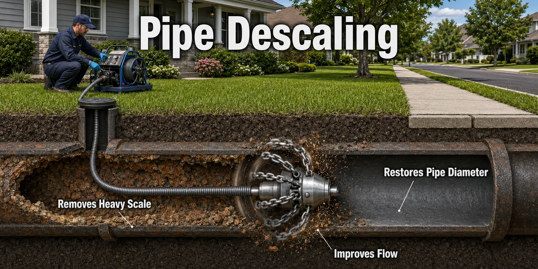 Stafford County Virginia Cast Iron Sewer Pipe Descaling