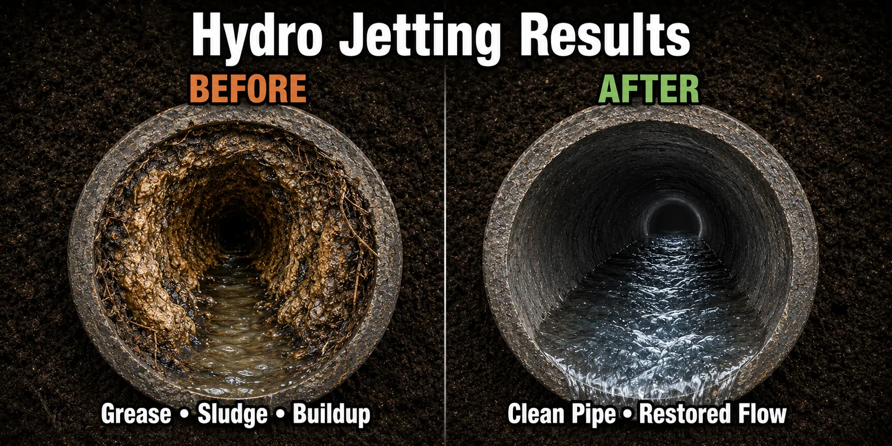 Stafford County Virginia Hydro Jetting Before After
